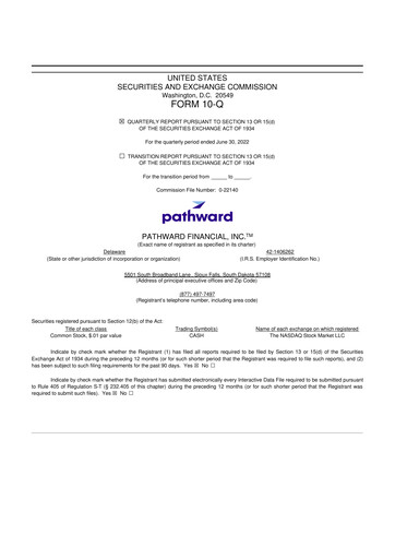 Thumbnail Pathward Financial
 10-Q Quarterly Report FY2022 