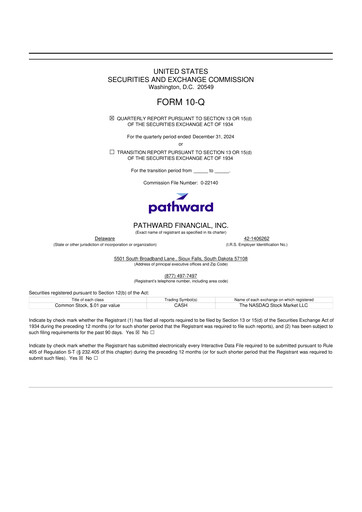 Thumbnail Pathward Financial
 10-Q Quarterly Report FY2025 