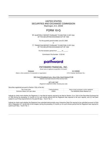 Thumbnail Pathward Financial
 10-Q Quarterly Report FY2026 