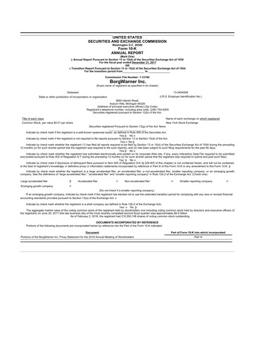 Thumbnail BorgWarner 10-K Annual Report 2017