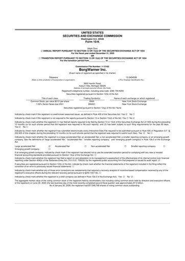 Thumbnail BorgWarner 10-K Annual Report 2025