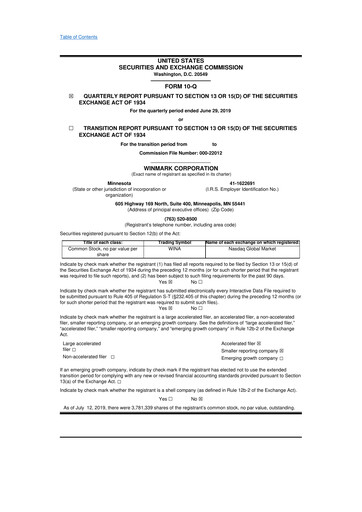 Thumbnail Winmark 10-Q Quarterly Report FY2019 