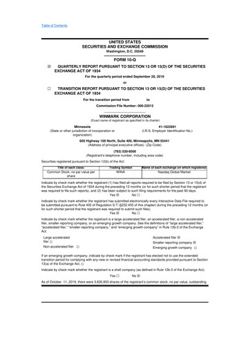 Thumbnail Winmark 10-Q Quarterly Report FY2019 