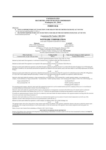 Thumbnail Winmark 10-K Annual Report 2022