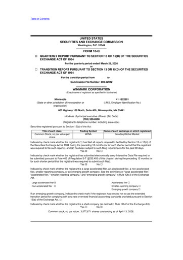Thumbnail Winmark 10-Q Quarterly Report FY 