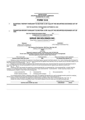 Thumbnail Sirius XM 10-Q Quarterly Report FY2023 