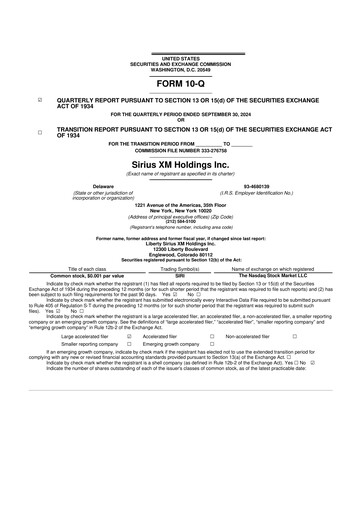 Thumbnail Sirius XM 10-Q Quarterly Report FY2024 