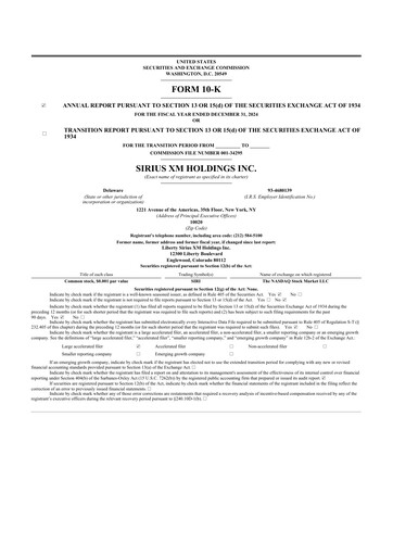 Thumbnail Sirius XM 10-K Annual Report 2024