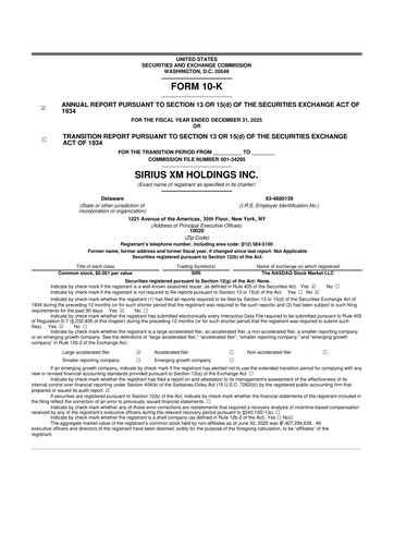 Thumbnail Sirius XM 10-K Annual Report 2025