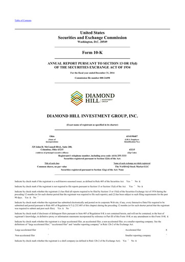Thumbnail Diamond Hill Investment Group 10-K Annual Report 2014