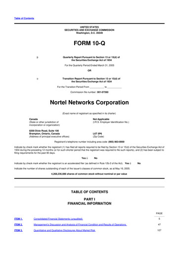 Vorschaubild Nortel Networks 10-Q Quartalsbericht  