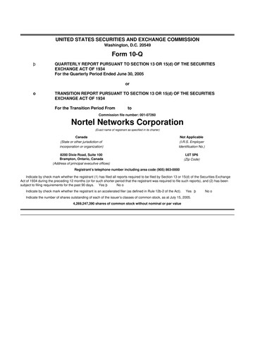 Vorschaubild Nortel Networks 10-Q Quartalsbericht  