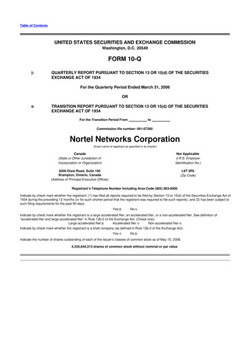 Vorschaubild Nortel Networks 10-Q Quartalsbericht  