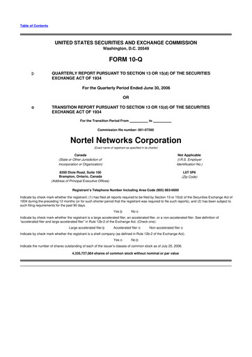 Vorschaubild Nortel Networks 10-Q Quartalsbericht  