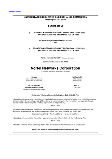 Vorschaubild Nortel Networks 10-Q Quartalsbericht  