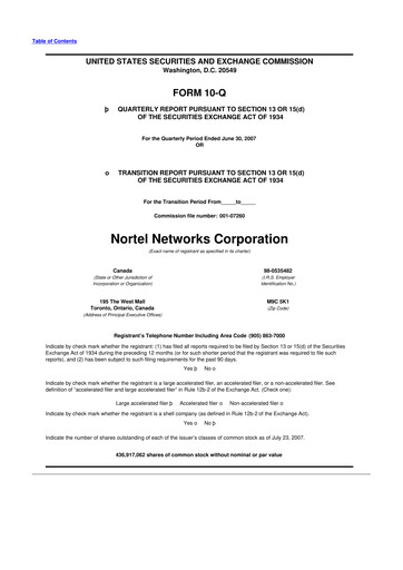 Vorschaubild Nortel Networks 10-Q Quartalsbericht  