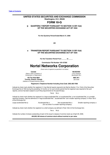 Vorschaubild Nortel Networks 10-Q Quartalsbericht  