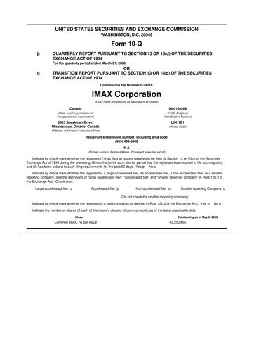 Thumbnail Imax Corp 10-Q Quarterly Report FY 