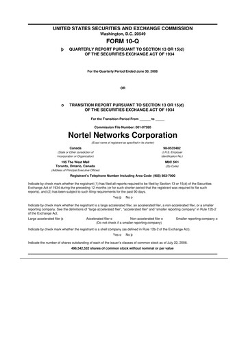 Vorschaubild Nortel Networks 10-Q Quartalsbericht  