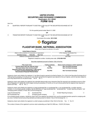 Miniature Flagstar Bank 10-Q Rapport trimestriel  