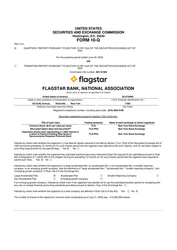Vorschaubild Flagstar Bank 10-Q Quartalsbericht 2026 