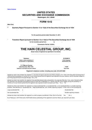 Thumbnail Hain Celestial 10-Q Quarterly Report FY2014 