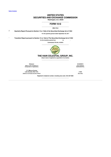 Thumbnail Hain Celestial 10-Q Quarterly Report FY2018 
