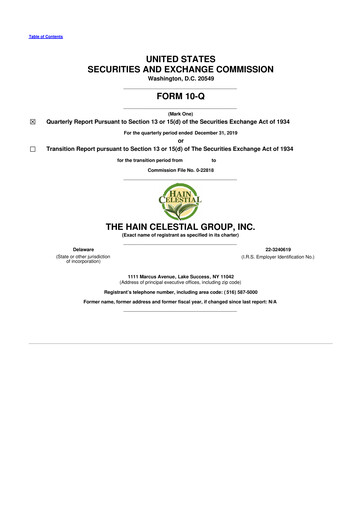 Thumbnail Hain Celestial 10-Q Quarterly Report FY2020 