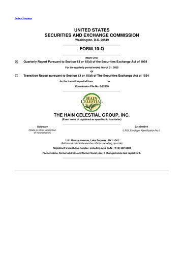 Thumbnail Hain Celestial 10-Q Quarterly Report FY2020 