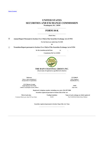 Thumbnail Hain Celestial 10-K Annual Report 2020