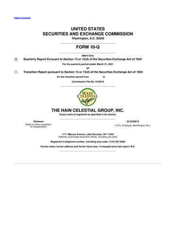 Thumbnail Hain Celestial 10-Q Quarterly Report FY2021 