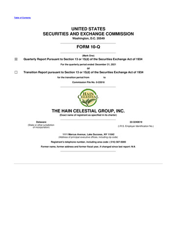 Thumbnail Hain Celestial 10-Q Quarterly Report FY2022 