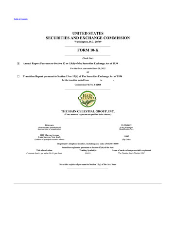 Thumbnail Hain Celestial 10-K Annual Report 2022