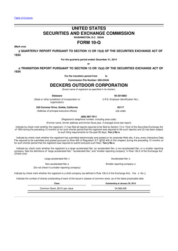 Thumbnail Deckers Brands 10-Q Quarterly Report FY2015 