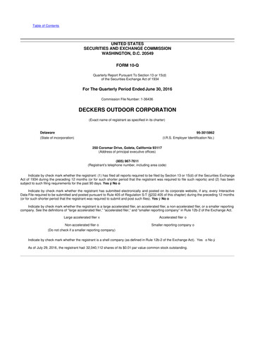 Thumbnail Deckers Brands 10-Q Quarterly Report FY2017 