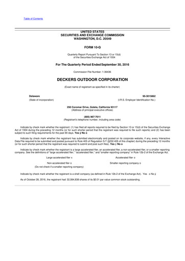 Thumbnail Deckers Brands 10-Q Quarterly Report FY2017 