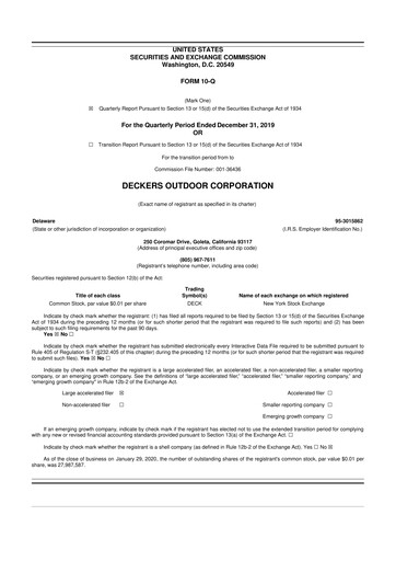 Thumbnail Deckers Brands 10-Q Quarterly Report FY2020 