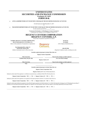 Vorschaubild Regency Centers
 10-K Jahresbericht 2017