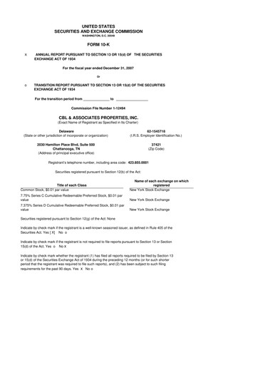 Thumbnail CBL Properties
 10-K Annual Report 