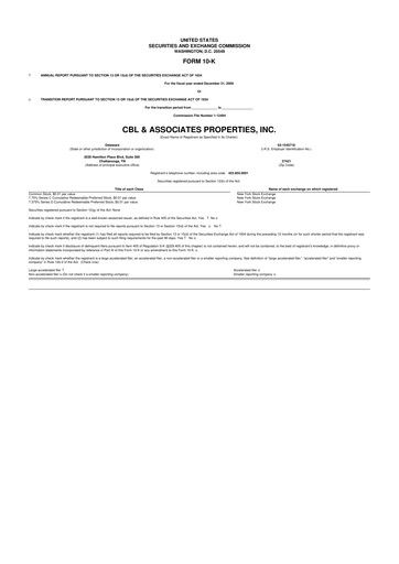 Thumbnail CBL Properties
 10-K Annual Report 