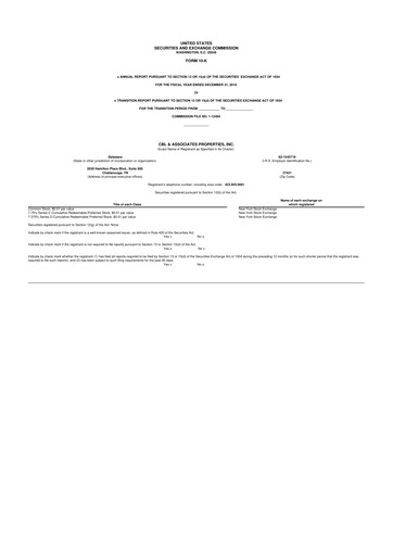 Thumbnail CBL Properties
 10-K Annual Report 