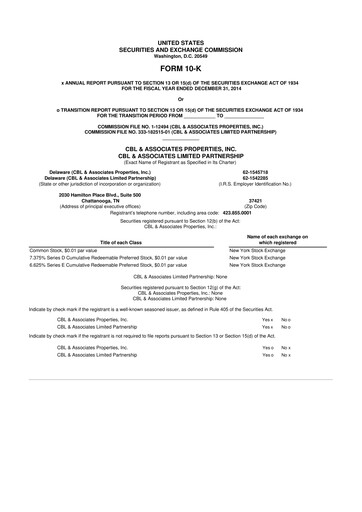 Thumbnail CBL Properties
 10-K Annual Report 2014
