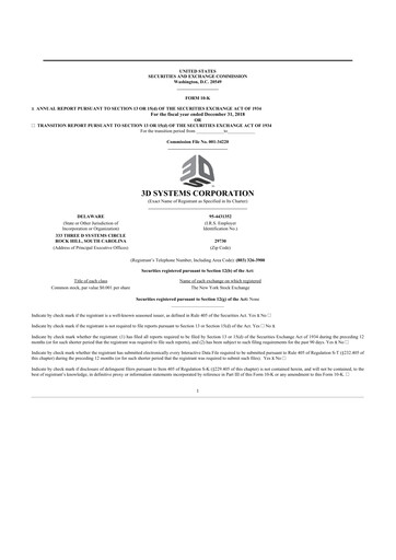 Thumbnail 3D Systems 10-K Annual Report 2018