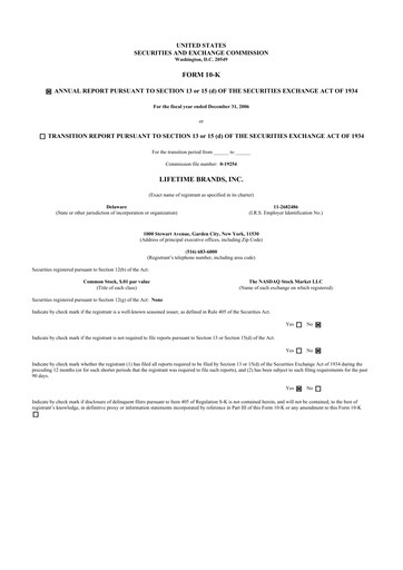 Thumbnail Lifetime Brands 10-K Annual Report 