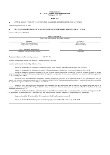 Miniature EVI Industries 10-K Rapport annuel 