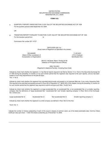 Miniature EVI Industries 10-Q Rapport trimestriel  