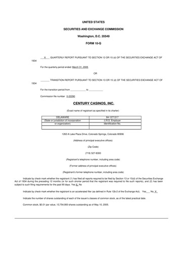 Thumbnail Century Casinos 10-Q Quarterly Report FY 