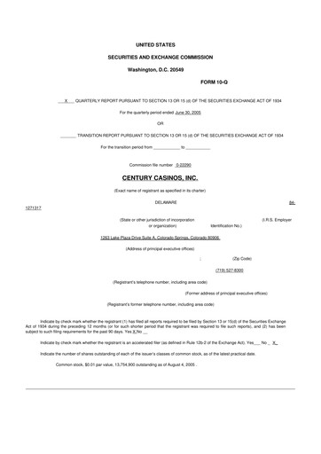 Thumbnail Century Casinos 10-Q Quarterly Report FY 