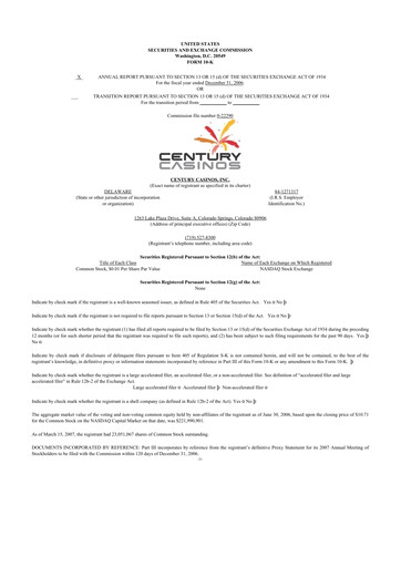 Thumbnail Century Casinos 10-K Annual Report 