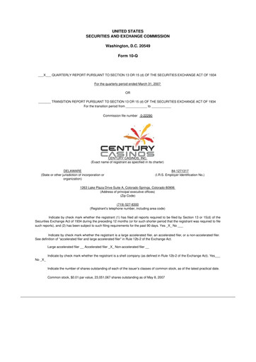 Thumbnail Century Casinos 10-Q Quarterly Report FY 